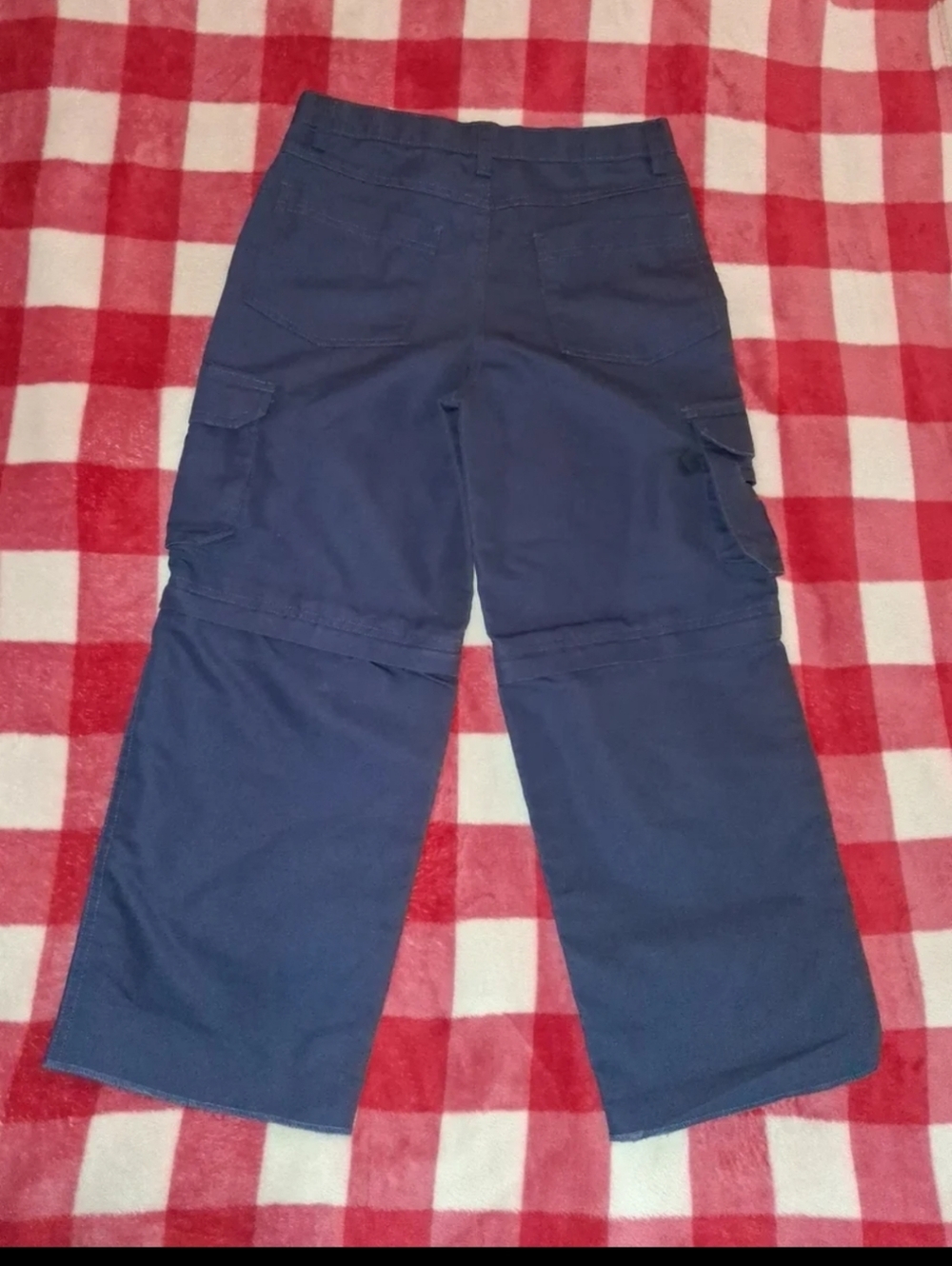 Boy Cub Scouts BSA Switchback Convertible Cargo Pants Shorts Size 8 Navy Uniform - Picture 2 of 14